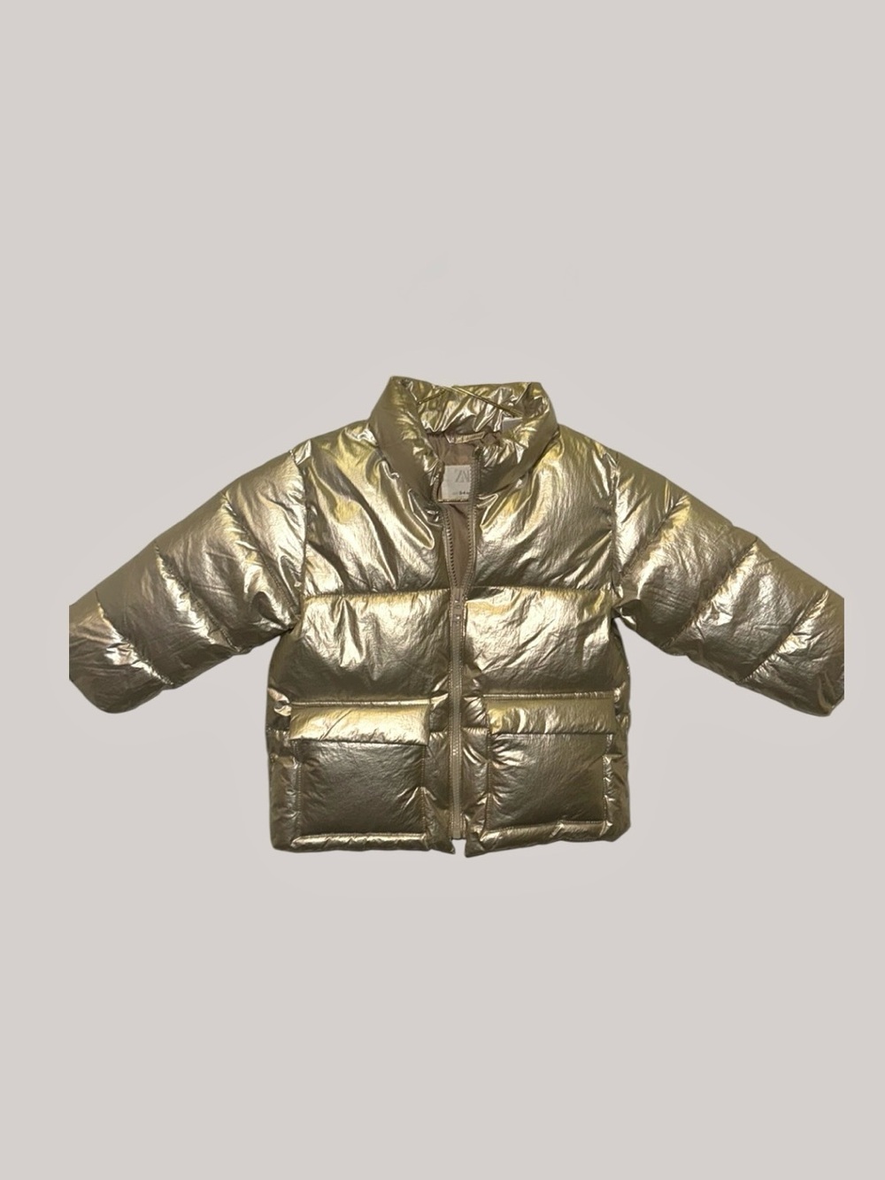 Zara Kids Gold Puffer Coat
